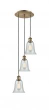  113B-3P-AB-G2812 - Hanover - 3 Light - 13 inch - Antique Brass - Cord Hung - Multi Pendant