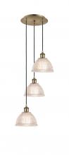  113B-3P-AB-G422 - Arietta - 3 Light - 15 inch - Antique Brass - Cord Hung - Multi Pendant