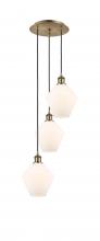  113B-3P-AB-G651-8 - Cindyrella - 3 Light - 15 inch - Antique Brass - Cord Hung - Multi Pendant