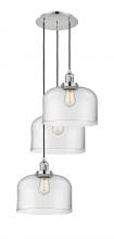  113F-3P-PN-G72-L - Cone - 3 Light - 18 inch - Polished Nickel - Cord hung - Multi Pendant