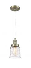  201C-AB-G513-LED - Bell - 1 Light - 5 inch - Antique Brass - Cord hung - Mini Pendant