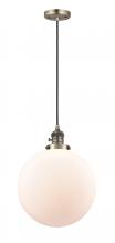  201CSW-AB-G201-12 - Beacon - 1 Light - 12 inch - Antique Brass - Cord hung - Mini Pendant