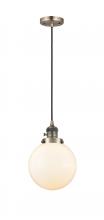  201CSW-AB-G201-8-LED - Beacon - 1 Light - 8 inch - Antique Brass - Cord hung - Mini Pendant