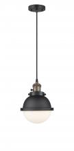 Innovations Lighting 201CSW-BAB-HFS-61-BK-LED - Hampden - 1 Light - 7 inch - Black Antique Brass - Cord hung - Mini Pendant