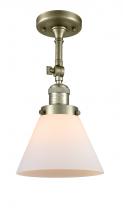  201F-AB-G41-LED - Cone - 1 Light - 8 inch - Antique Brass - Semi-Flush Mount