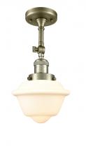  201F-AB-G531-LED - Oxford - 1 Light - 7 inch - Antique Brass - Semi-Flush Mount