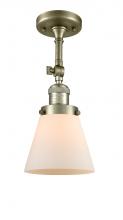  201F-AB-G61-LED - Cone - 1 Light - 6 inch - Antique Brass - Semi-Flush Mount