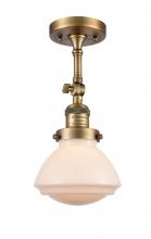  201F-BB-G321 - Olean - 1 Light - 7 inch - Brushed Brass - Semi-Flush Mount