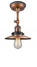  201FBP-ACBK-M3-AC - Railroad - 1 Light - 8 inch - Antique Copper - Semi-Flush Mount