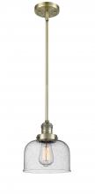 Innovations Lighting 201S-AB-G74 - Bell - 1 Light - 8 inch - Antique Brass - Stem Hung - Mini Pendant
