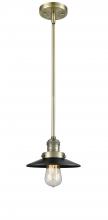  201S-AB-M6-LED - Railroad - 1 Light - 8 inch - Antique Brass - Stem Hung - Mini Pendant