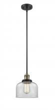 Innovations Lighting 201S-BAB-G72 - Bell - 1 Light - 8 inch - Black Antique Brass - Stem Hung - Mini Pendant