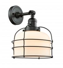  203SW-BK-G71-CE - Bell Cage - 1 Light - 9 inch - Matte Black - Sconce