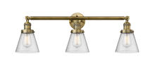 Innovations Lighting 205-BB-G64 - Cone - 3 Light - 30 inch - Brushed Brass - Bath Vanity Light