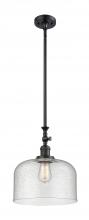  206-BK-G74-L - Bell - 1 Light - 12 inch - Matte Black - Stem Hung - Mini Pendant