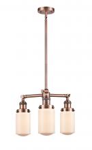  207-AC-G311-LED - Dover - 3 Light - 17 inch - Antique Copper - Stem Hung - Chandelier