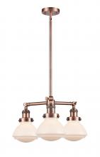  207-AC-G321-LED - Olean - 3 Light - 19 inch - Antique Copper - Stem Hung - Chandelier