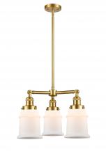  207-SG-G181-LED - Canton - 3 Light - 18 inch - Satin Gold - Stem Hung - Chandelier