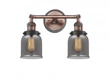  208BP-ACBK-G53 - Bell - 2 Light - 16 inch - Antique Copper - Bath Vanity Light