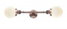  208L-AC-G201-6-LED - Beacon - 2 Light - 6 inch - Antique Copper - Bath Vanity Light