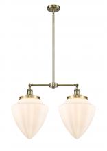  209-AB-G661-12-LED - Bullet - 2 Light - 24 inch - Antique Brass - Stem Hung - Island Light