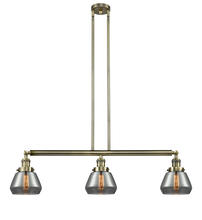  213-AB-G173-LED - Fulton - 3 Light - 39 inch - Antique Brass - Stem Hung - Island Light