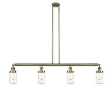  214-AB-G312 - Dover - 4 Light - 49 inch - Antique Brass - Stem Hung - Island Light