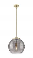  221-1S-AB-G1213-14SM - Athens Deco Swirl - 1 Light - 14 inch - Antique Brass - Stem Hung - Pendant