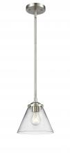  284-1S-SN-G42-LED - Cone - 1 Light - 8 inch - Brushed Satin Nickel - Cord hung - Mini Pendant