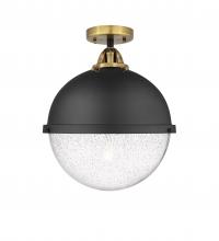  288-1C-BAB-HFS-124-BK-LED - Hampden - 1 Light - 13 inch - Black Antique Brass - Semi-Flush Mount