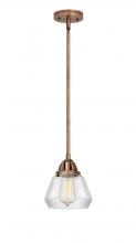  288-1S-AC-G172 - Fulton - 1 Light - 7 inch - Antique Copper - Cord hung - Mini Pendant