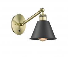  317-1W-AB-M8-BK-LED - Smithfield - 1 Light - 7 inch - Antique Brass - Sconce