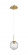  320-1P-BB-G320-6CL-BB - Barrington - 1 Light - 6 inch - Brushed Brass - Cord hung - Mini Pendant