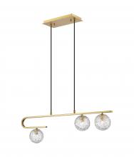  320-3I-BB-G320-5CL-BB - Barrington - 3 Light - 32 inch - Brushed Brass - Cord hung - Island Light