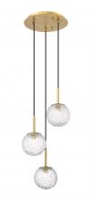  320-3P-BB-G320-6CL-BB - Barrington - 3 Light - 12 inch - Brushed Brass - Cord hung - Mini Pendant