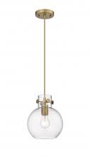  410-1PS-BB-G410-8CL - Newton Sphere - 1 Light - 8 inch - Brushed Brass - Cord hung - Pendant