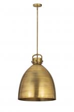  410-1SL-BB-M412-18BB - Newton Bell - 1 Light - 18 inch - Brushed Brass - Pendant