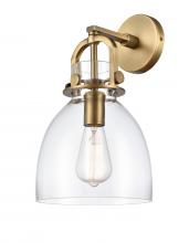  410-1W-BB-G412-8CL - Newton Bell - 1 Light - 8 inch - Brushed Brass - Sconce