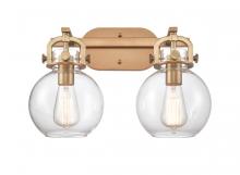  410-2W-BB-7CL-LED - Newton Sphere - 2 Light - 17 inch - Brushed Brass - Bath Vanity Light