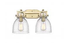  411-2W-BB-G412-7SDY - Newton Bell - 2 Light - 17 inch - Brushed Brass - Bath Vanity Light