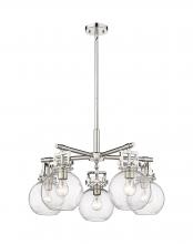  411-5CR-PN-G410-7SDY - Newton Sphere - 5 Light - 26 inch - Polished Nickel - Chandelier