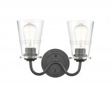  421-2W-BK-CL-LED - Scarlett - 2 Light - 14 inch - Matte Black - Bath Vanity Light