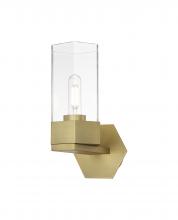  427-1W-BB-G427-9CL - Claverack - 1 Light - 6 inch - Brushed Brass - Sconce