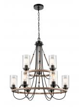  442-9CR-BK-G4424-LED - Paladin - 9 Light - 32 inch - Matte Black - Chain Hung - Chandelier