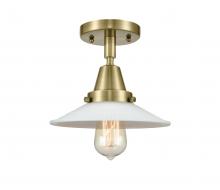  447-1C-AB-G1-LED - Halophane - 1 Light - 9 inch - Antique Brass - Flush Mount