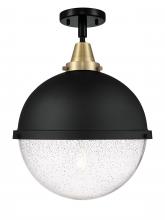 Innovations Lighting 447-1C-BAB-HFS-124-BK-LED - Hampden - 1 Light - 13 inch - Black Antique Brass - Flush Mount