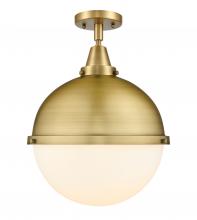 Innovations Lighting 447-1C-BB-HFS-121-BB-LED - Hampden - 1 Light - 13 inch - Brushed Brass - Flush Mount