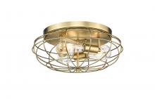  510-3C-BB - Providence - 3 Light - 15 inch - Brushed Brass - Flush Mount