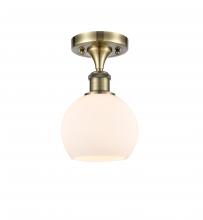  516-1C-AB-G121-6-LED - Athens - 1 Light - 6 inch - Antique Brass - Semi-Flush Mount