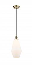  516-1P-AB-G651-7-LED - Cindyrella - 1 Light - 7 inch - Antique Brass - Cord hung - Mini Pendant